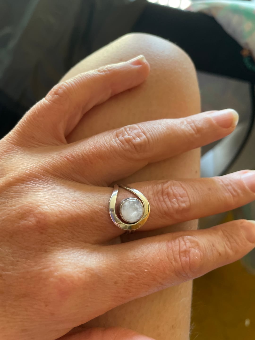 Customer photo review of Bague Argent et Pierre de Lune