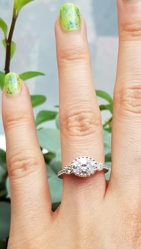 Customer photo review of 3-Stone 1.2ct Oval CZ Ring in Sterling Silver