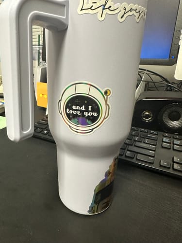 Customer photo review of The Astronaut Sticker