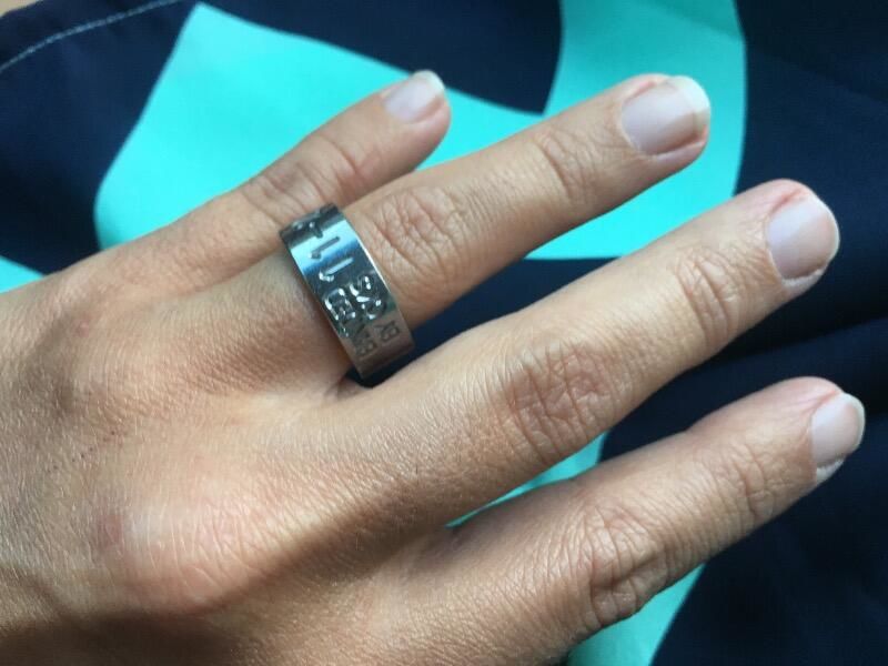Customer photo review of Duck Band in Titanium 8mm Wide - Customizable