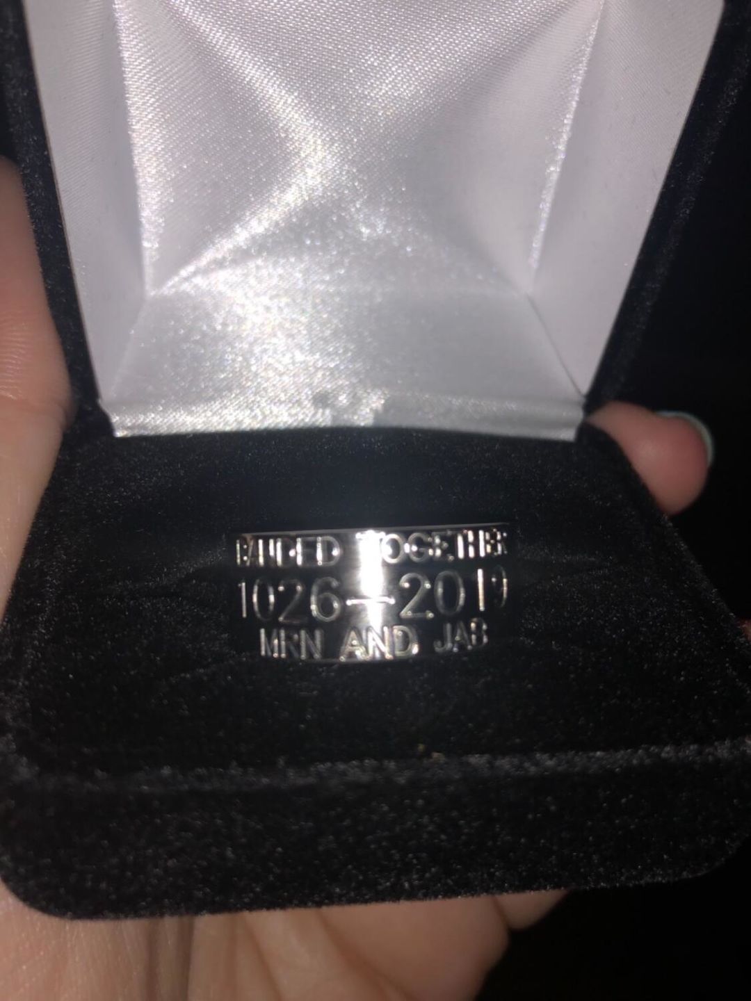 Customer photo review of Duck Band Wedding Ring - 10mm Titanium