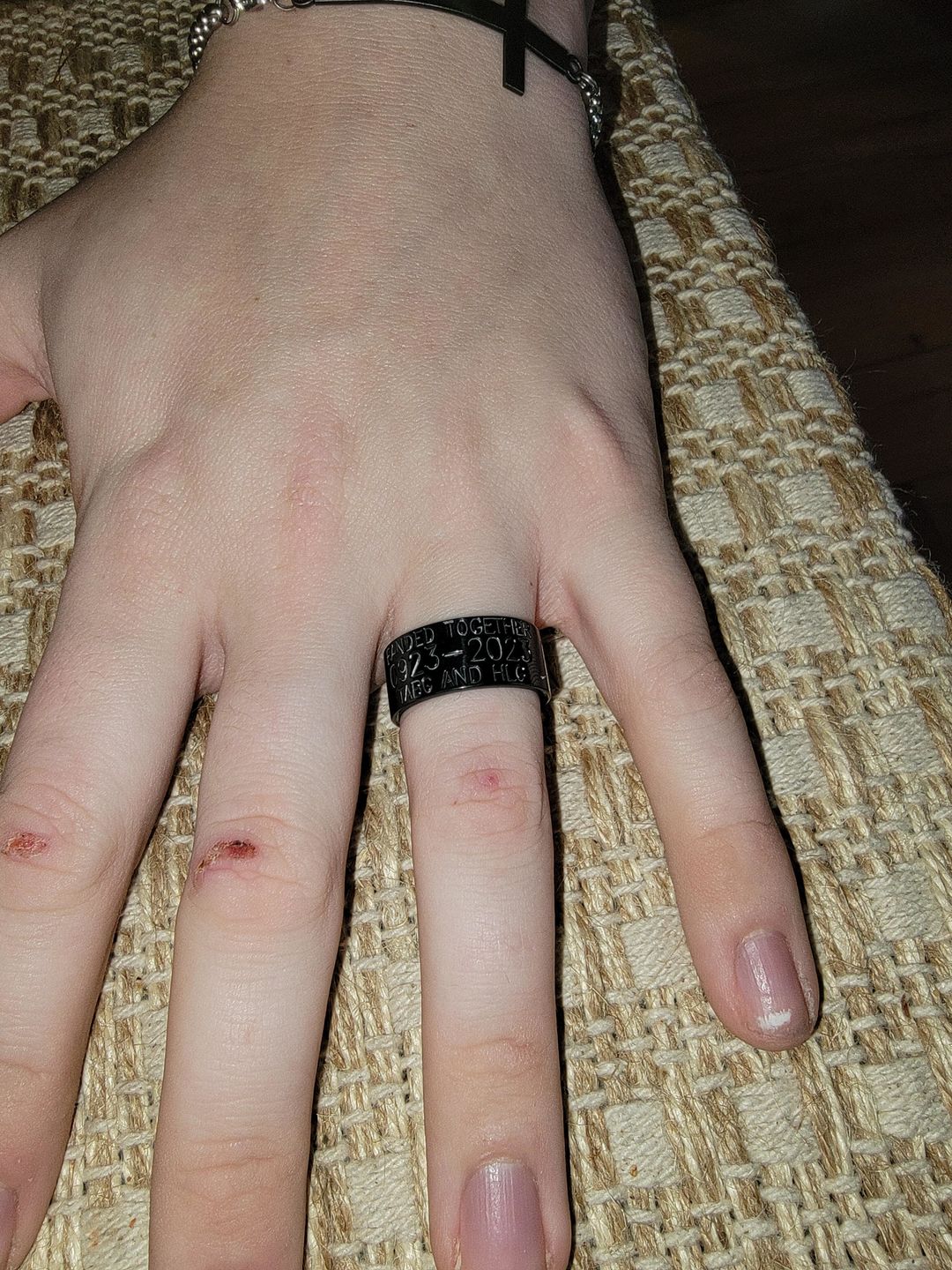 Customer photo review of Black Duck Band Ring - Zirconium 10mm
