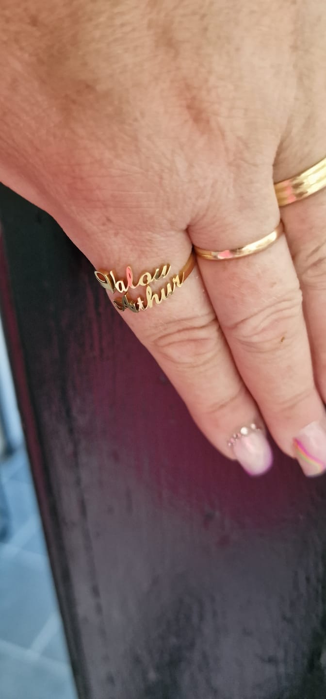 Customer photo review of Bague Deux Prénoms Personnalisable
