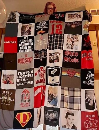 T-shirt quilt featuring ohio state university sports by Jenna from IN