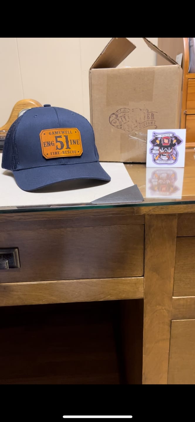 Customer photo review of Custom Passport Leather Patch Hat