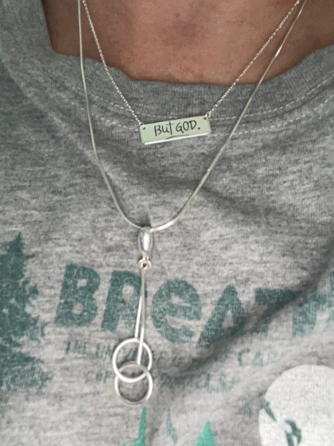 Customer photo review of but God necklace