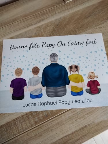 Customer photo review of Affiche Personnalisée - Papy et petits-enfants