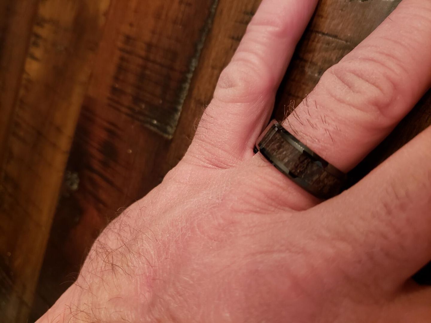 Customer photo review of Dark Antler Inlay Ring - Ceramic 8mm