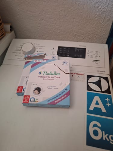 Customer photo review of Eco-Tiras de Detergente 40 lavados Natulim