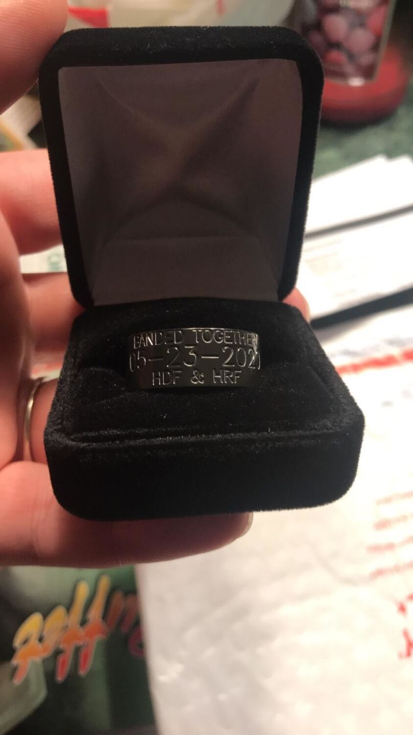 Customer photo review of Black Duck Band Ring - Zirconium 10mm