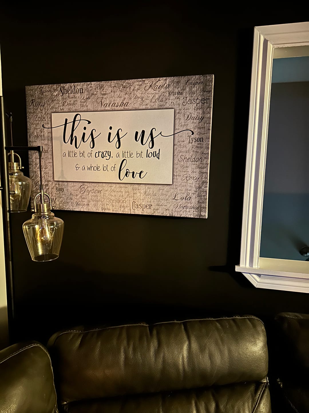 Customer photo review of Personalized "This Is Us" With Names on Background Premium Canvas