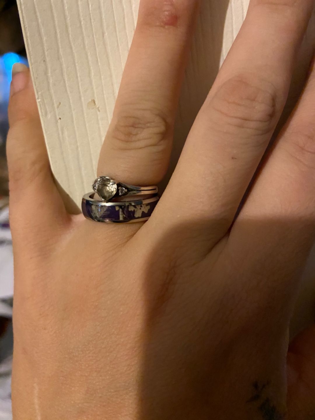 Customer photo review of Realtree AP Purple Camo Ring  - Titanium 5mm