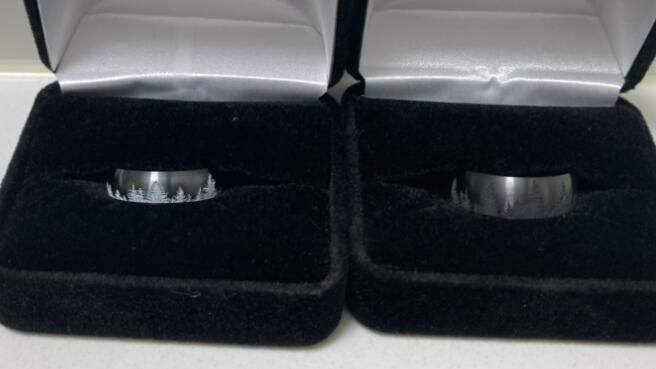 Customer photo review of Forest Tree Line Ring, Black on Black - Zirconium