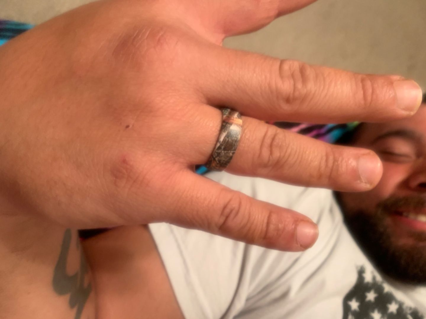 Customer photo review of Groove Life Camo Silicone Ring -  Realtree Edge