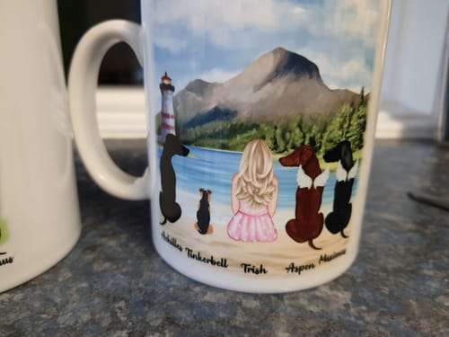 Customer photo review of Girl & Dogs - Life is better with a dog Personalised Mug