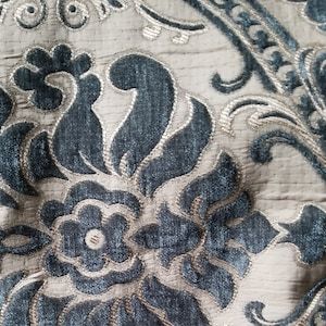 Customer photo review of Classic Floral Damask Teal Green Velvet Fabric