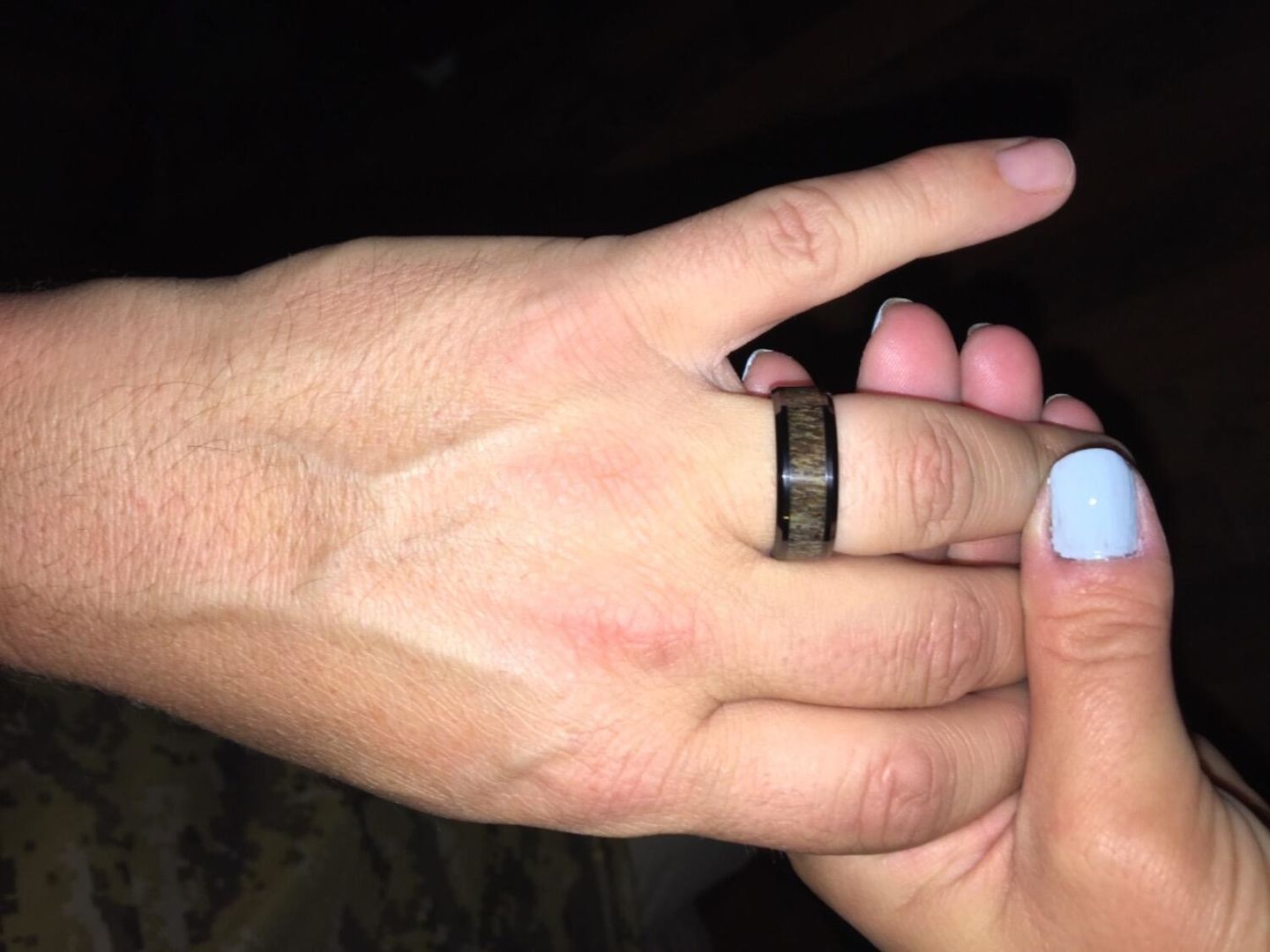 Customer photo review of Ombre Antler Inlay Ring in Black Ceramic - 8mm