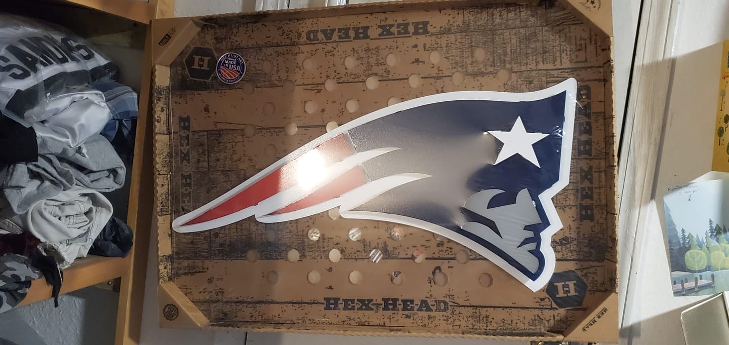 Customer photo review of New England Patriots 3D Vintage Metal Wall Art