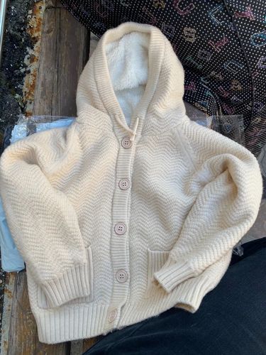 Customer photo review of Plush hooded Cardigan Jacket