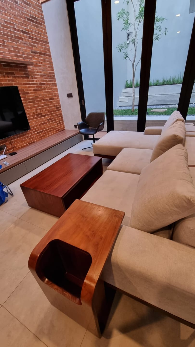 Customer photo review of Timeless Teak Coffee Table with Seamless Storage