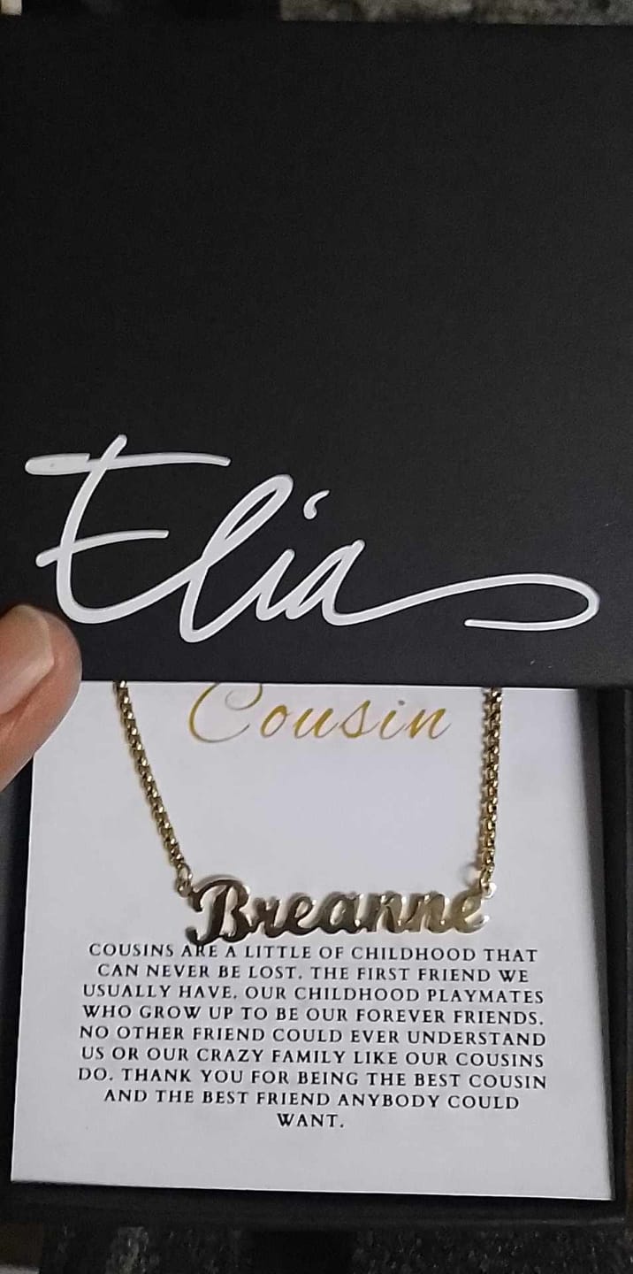 Customer photo review of Script-MT Personalized Name Necklace