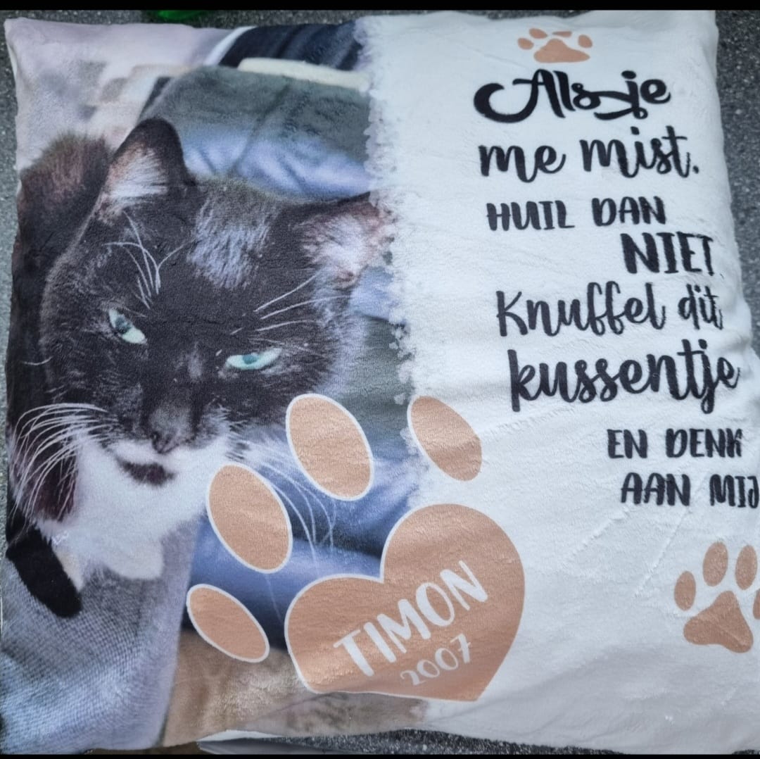 Customer photo review of Als je me mist - Gepersonaliseerd kussen