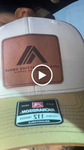 Customer video review of Custom Leather Patch Trucker Hat - Richardson 112