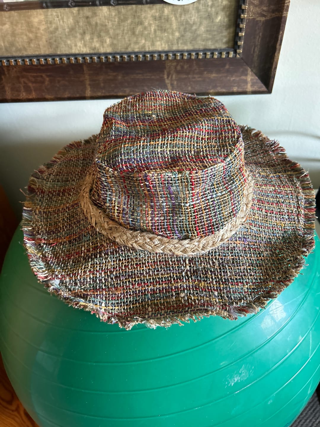 Customer photo review of Rainbow Woven Hemp Hat