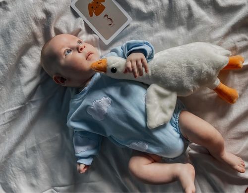Customer photo review of Sky Blue Cloud Sweater Bodysuit