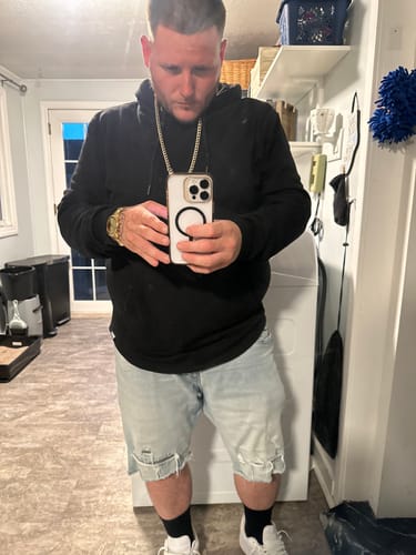 Customer photo review of 021 ESSENTIAL DROP CUT HOODIE - BLACK