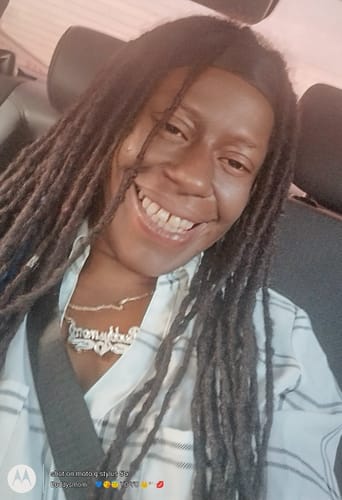 Customer photo review of Double Plated Heart Name Necklace with Hugs and Kisses Chain