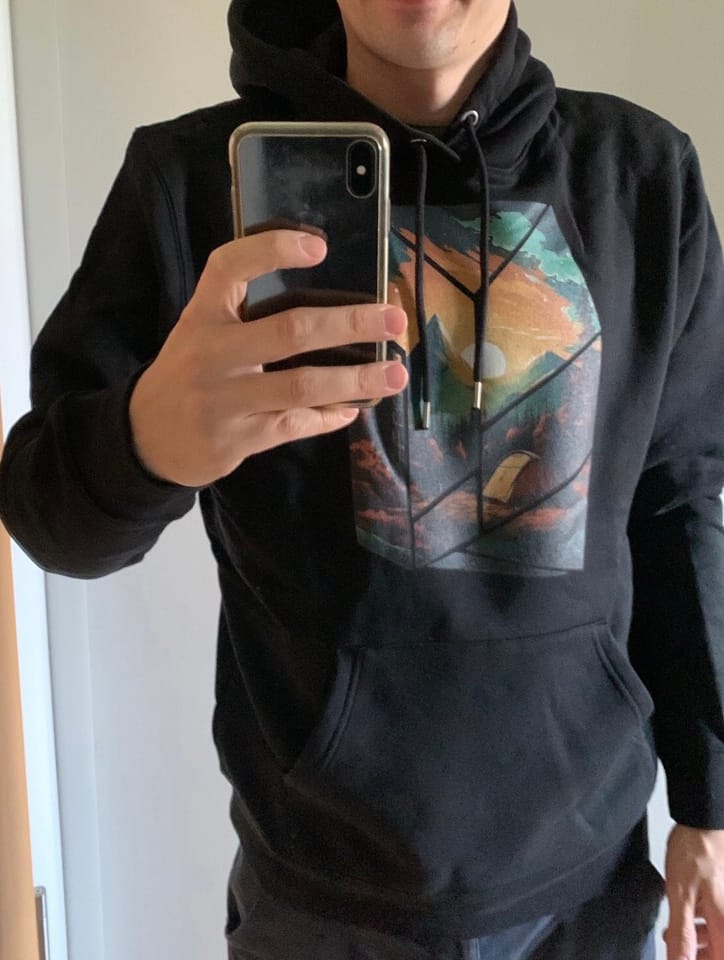 Customer photo review of Camping in nature - Unisex Premium Bio Hoodie