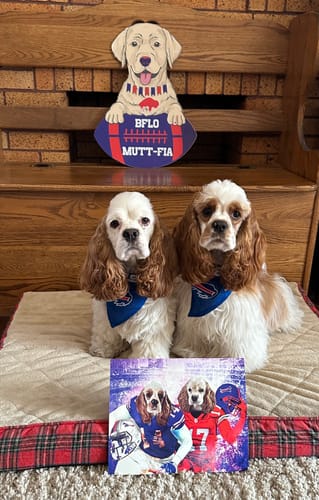 Customer photo review of 'Buffalo Doggos' Personalized 2 Pet Poster