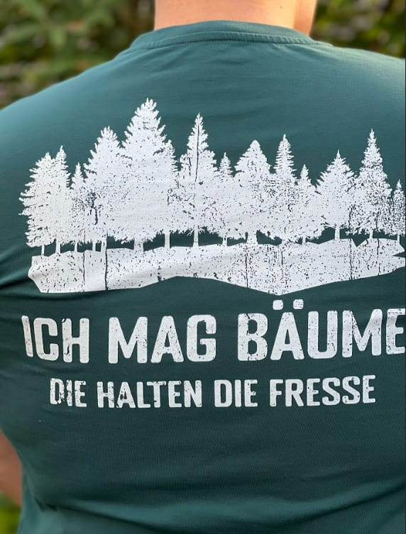 Customer photo review of Bäume halten die Fresse RÜCKENDRUCK - Unisex Premium Bio Shirt