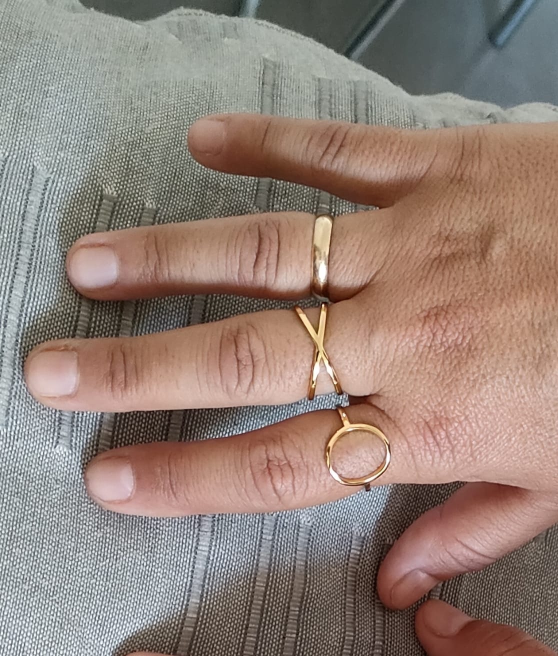Customer photo review of Anillo Doble Cruzada