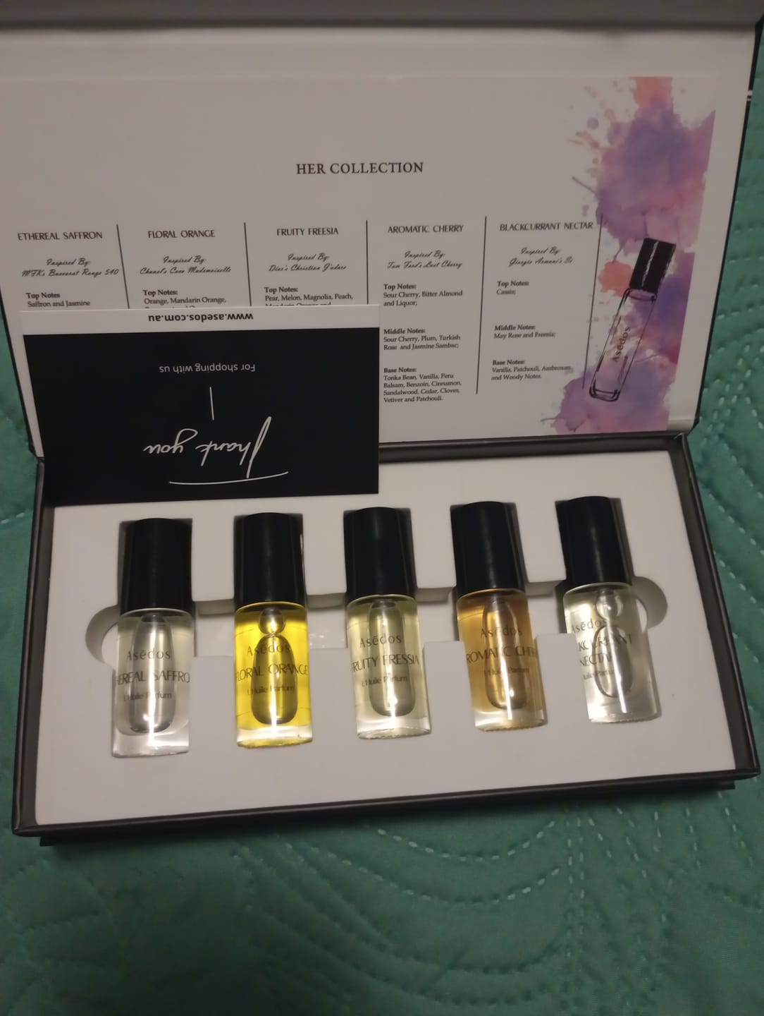 Customer photo review of Asēdos Perfume Oil Set - Her Collection