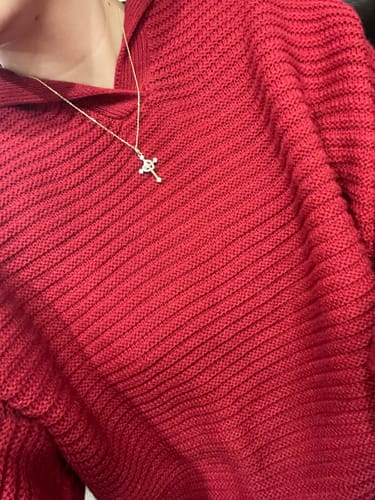 Customer photo review of Heart Cross Cord Necklace