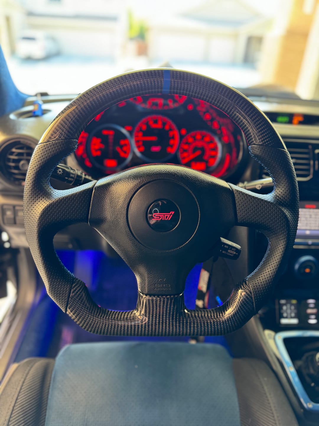 Customer photo review of 2005-07 Subaru WRX STI Carbon Fiber Steering Wheel