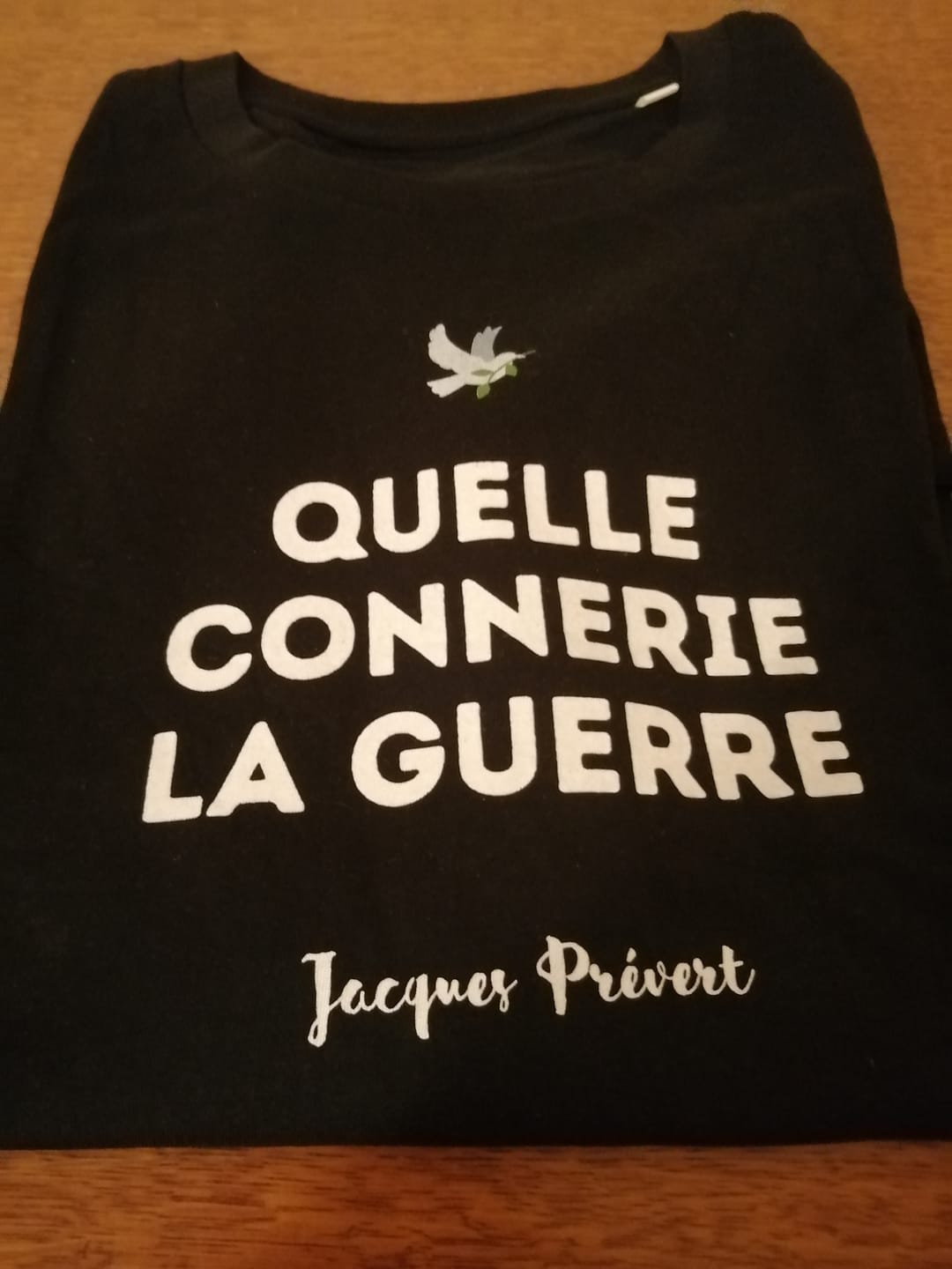 Customer photo review of T-shirt Unisexe 100% Coton Bio Quelle connerie la guerre (B)