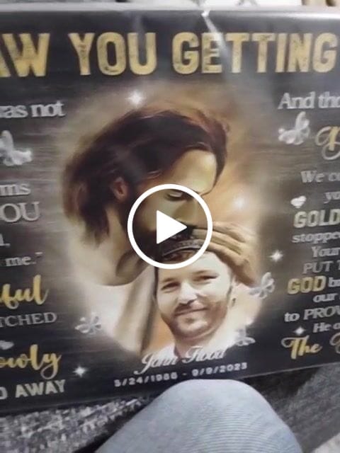 Customer video review of Personalized Photo Canvas Prints, Dog Loss Gifts, Pet Memorial Gifts, Dog Sympathy, God Saw You Getting Tired Dem Canvas