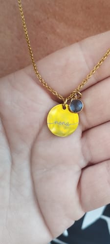 Customer photo review of Ogrlica: Name Birthstone