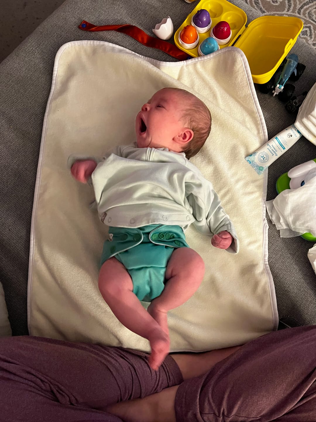 Customer photo review of Patterned Ultra-Soft Bamboo Machine Washable Diaper Change Mat