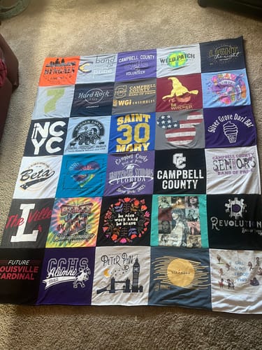 T-shirt quilt featuring campbell county high school, louisville cardinal by Sharon from KY