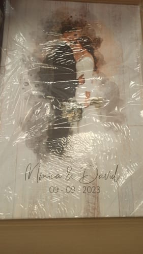 Customer photo review of Tu foto en estilo acuarela | Regalo personalizable para pareja, novia y novio
