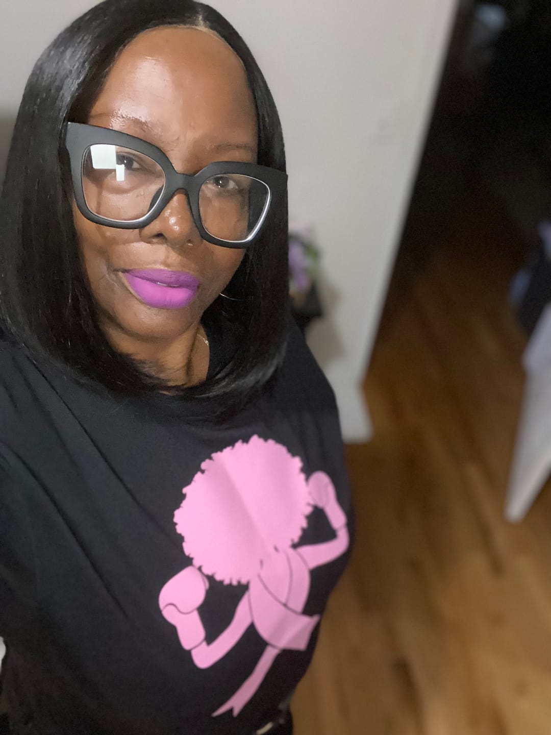 Customer photo review of Afro Pink Ribbon