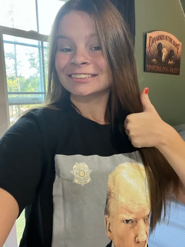 Customer photo review of Trump Mugshot T-Shirt