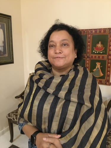 Customer photo review of Pashtush Womens, Extra Fine Wool, Twilight Striped Scarf, With Shimmery Metallic Zari Thread Weave Black