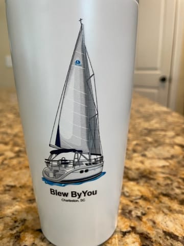 Customer photo review of Custom 20 oz. Stainless Steel Boat Tumbler