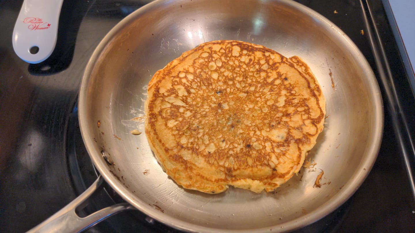 Customer photo review of Cousin T's Blueberry Gourmet Pancake Mix (2 Pack)
