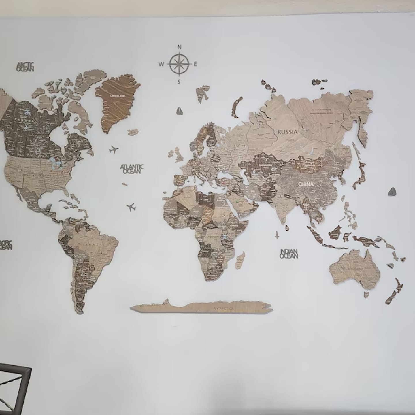 Customer photo review of Wood World Map -Loft